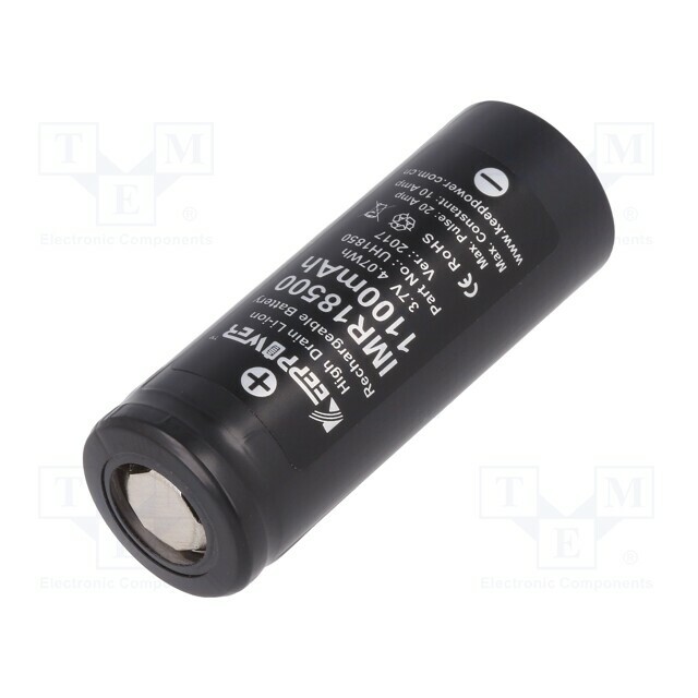 KEEPPOWER Re-battery: Li-Ion; 18500; 1100mAh; 3