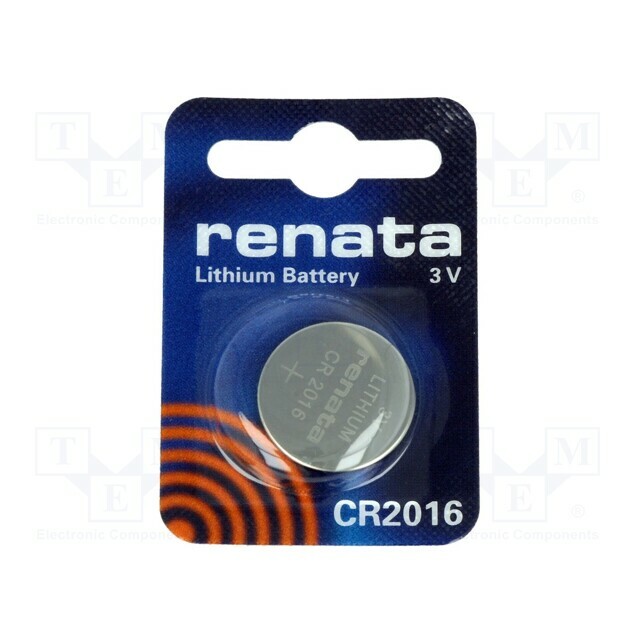 RENATA Battery: lithium; coin; CR2016; 3V