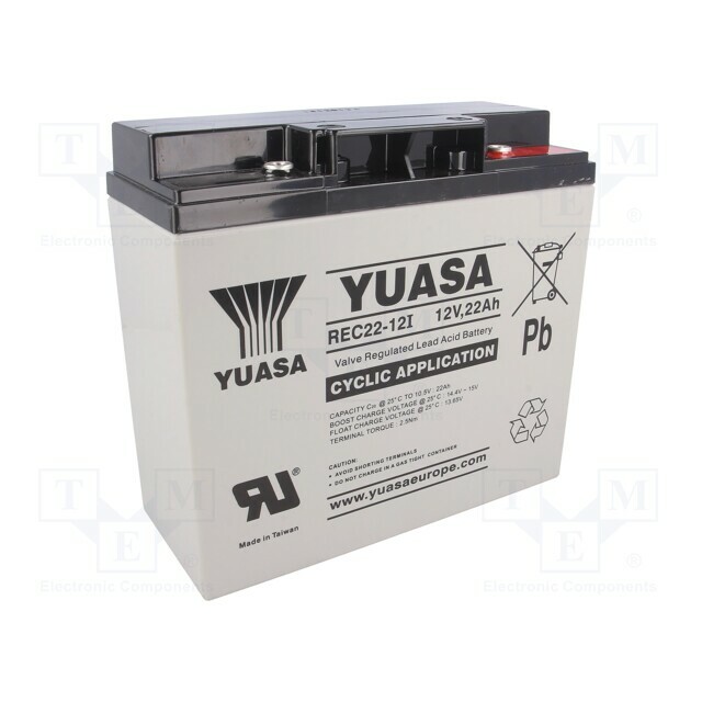 YUASA Re-battery: acid-lead; 12V; 22Ah; AGM
