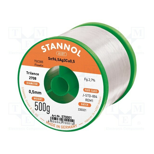 STANNOL Tin; lead free; Sn96,5Ag3Cu0