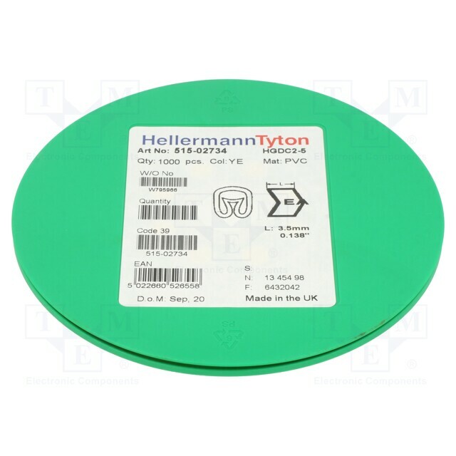 HELLERMANNTYTON Markers; Marking: -; 2÷5mm; PVC