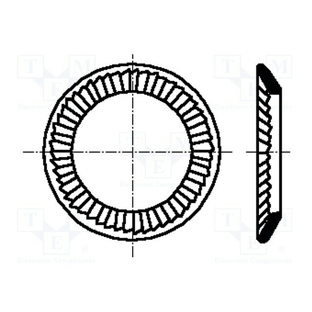 BOSSARD Washer; spring,externally serrated; h=1mm