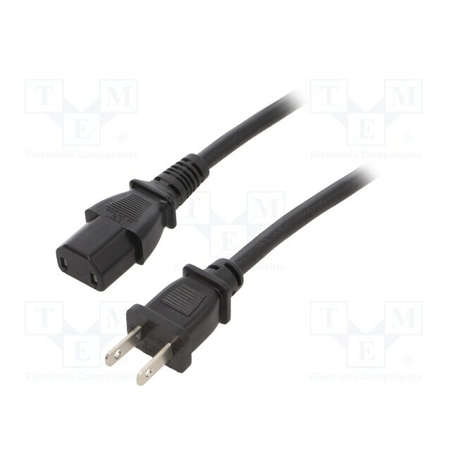SCHURTER Cable; SJT; 2x18AWG; IEC C17