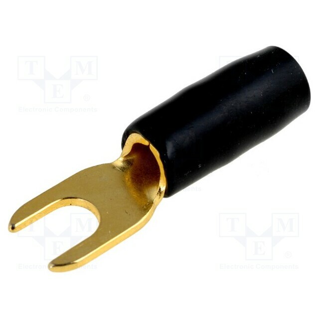 ACV Terminal: fork; insulated; black; gold-plated