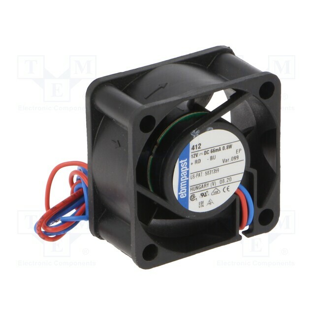 EBM-PAPST Fan: DC; 40x40x20mm; axial; 12VDC