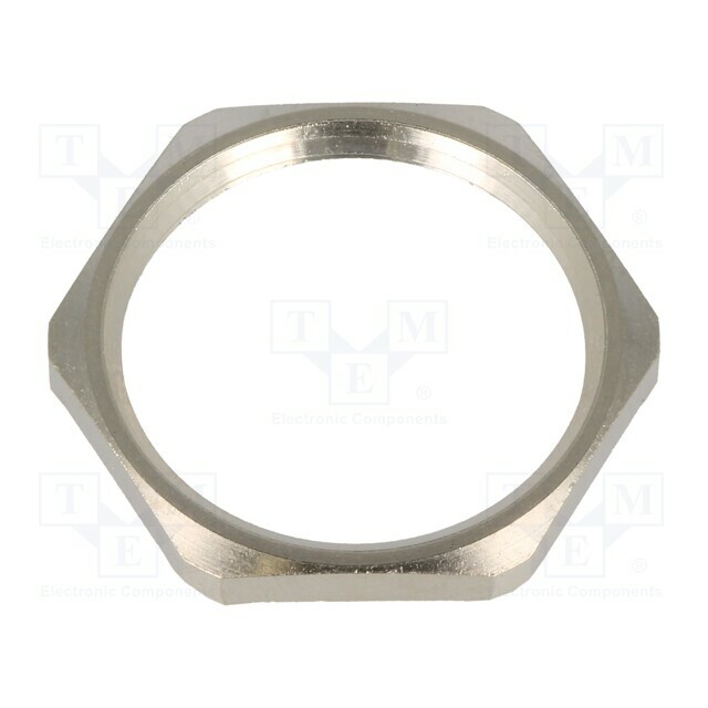 Nut; with earthing; PG21; brass; Thk: