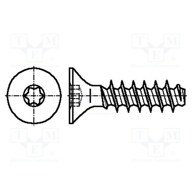 BOSSARD Screw; for plastic; 2.2x12