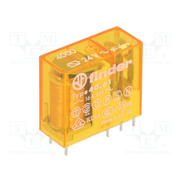 FINDER Relay: electromagnetic; Ucoil: 24VAC; SPDT
