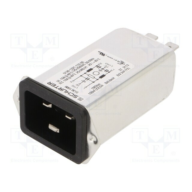 SCHURTER Connector: AC supply; socket; male