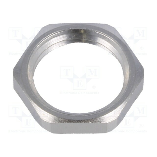 Nut; with earthing; PG7; brass; Thk: