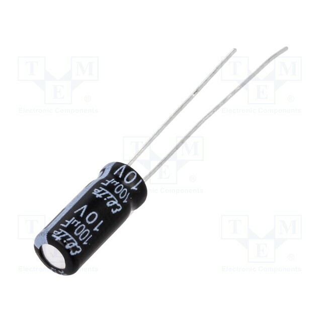 ELITE Capacitor: electrolytic; THT; 100uF; 10VDC