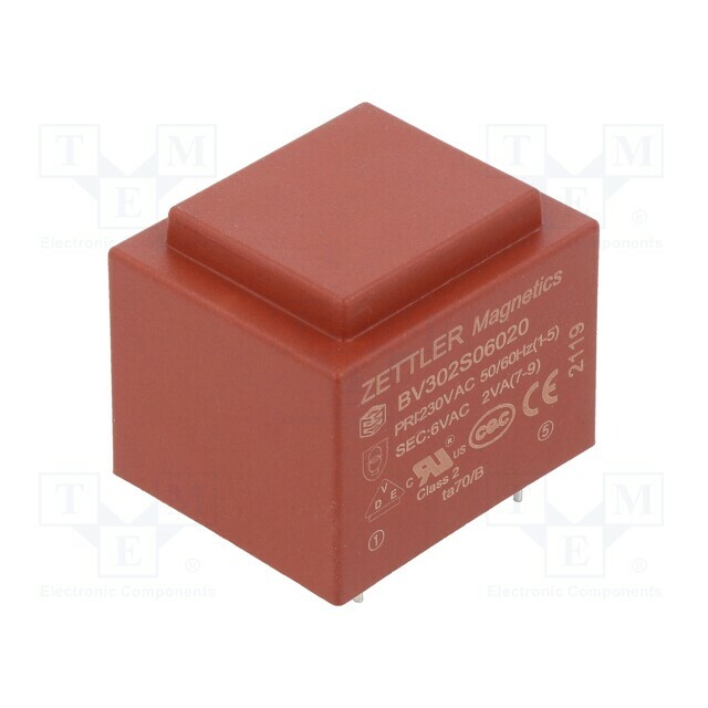 ZETTLER Transformer: encapsulated; 2VA; 230VAC; 6V