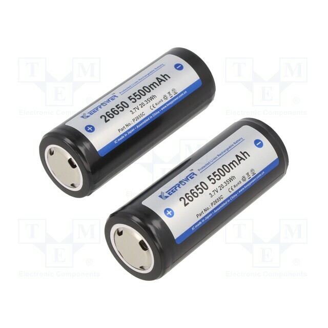 KEEPPOWER Re-battery: Li-Ion; 26650; 5500mAh; 3