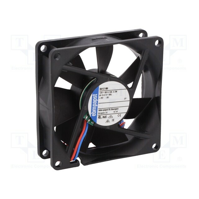 EBM-PAPST Fan: DC; 80x80x25mm; axial; 12VDC