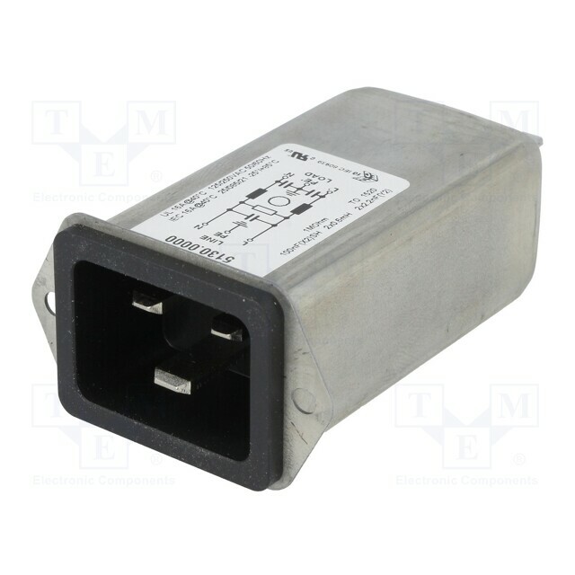 SCHURTER Connector: AC supply; socket; male