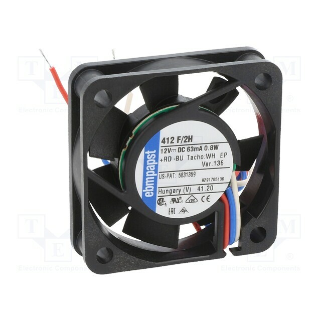 EBM-PAPST Fan: DC; 40x40x10mm; axial; 12VDC
