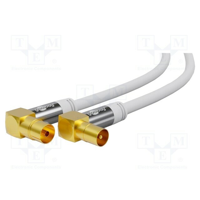 GOOBAY Cable; 1m; PVC; white; 75Ω