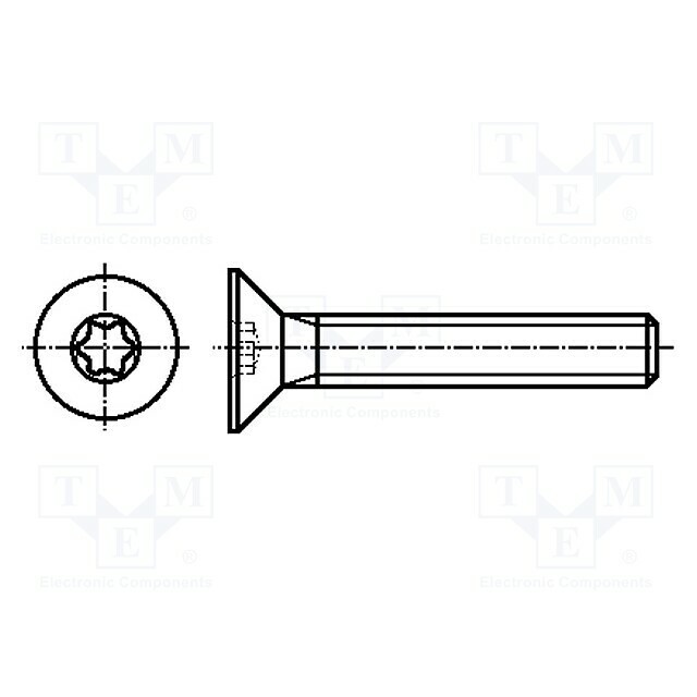 BOSSARD Screw; M4; M4x8; Head: countersunk