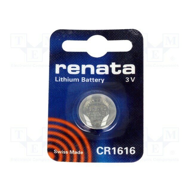 RENATA Battery: lithium; coin; CR1616; 3V