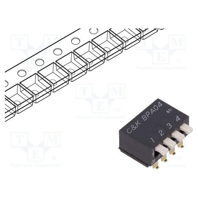 C&K Switch: DIP-SWITCH; Poles number: 4