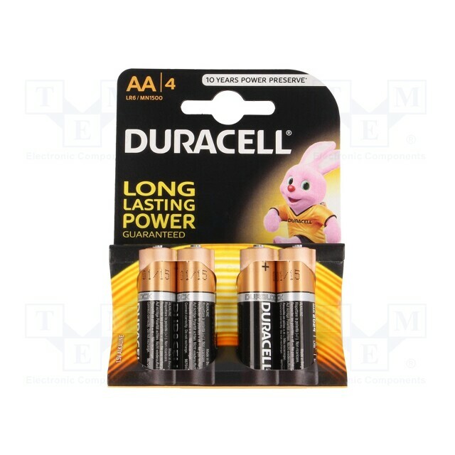 DURACELL Battery: alkaline; AA; 1.5V