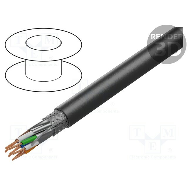 GOOBAY Wire; S/FTP; Cat 7; 4x2x23AWG
