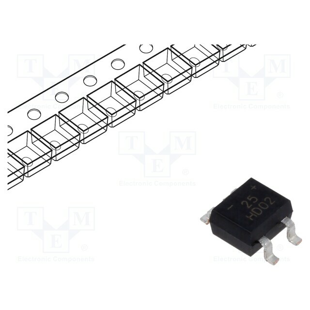 DIODES INCORPORATED Bridge rectifier: single-phase; 200V