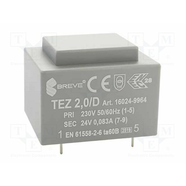 BREVE TUFVASSONS Transformer: encapsulated; 2VA; 230VAC
