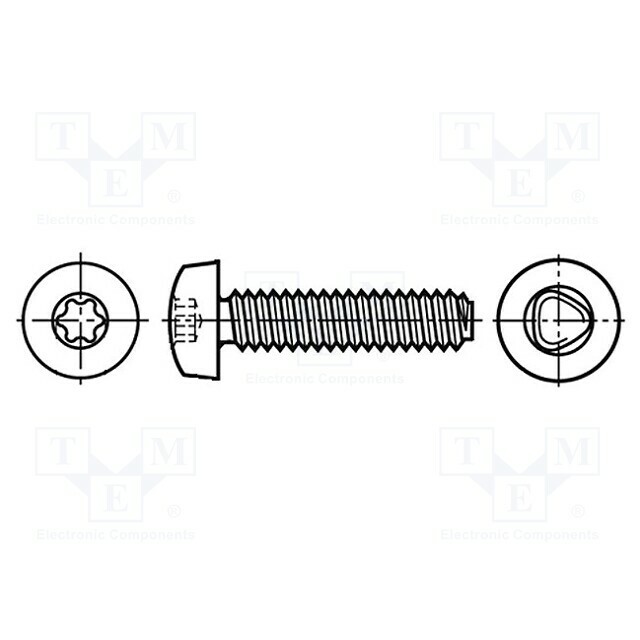 BOSSARD Screw; for metal; 2x10; Head: