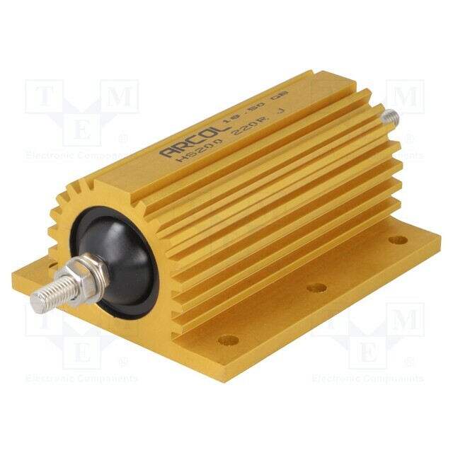 ARCOL/OHMITE Resistor: wire-wound; 220Ω; with heatsink