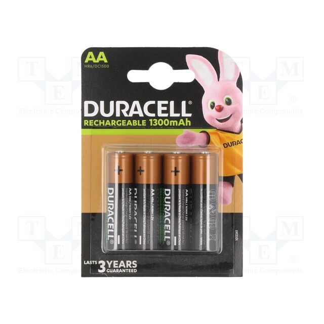 Re-battery: Ni-MH; AA; 1300mAh; 1.2V