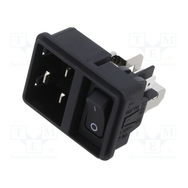 SCHURTER Connector: AC supply; socket; male