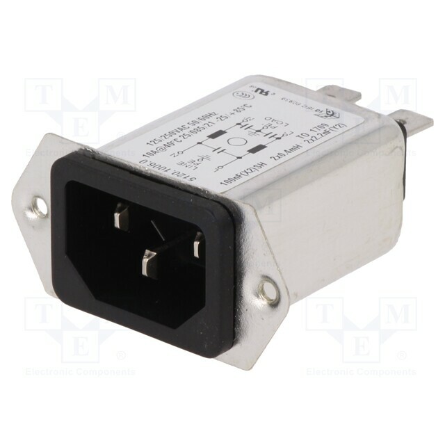 SCHURTER Connector: AC supply; socket; male