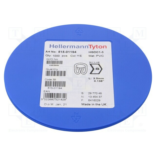 HELLERMANNTYTON Markers; Marking: S; 1÷3mm; PVC