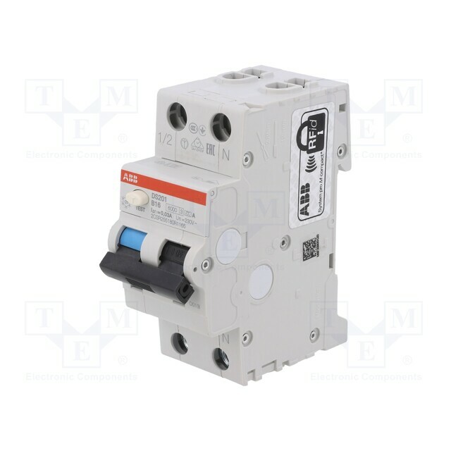 ABB RCBO breaker; Inom: 16A; Ires: