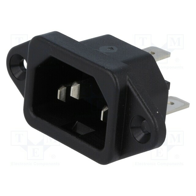 SCHURTER Connector: AC supply; socket; male