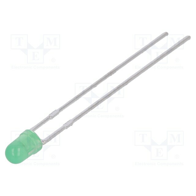 KINGBRIGHT ELECTRONIC LED; green; 3mm; 18÷40mcd