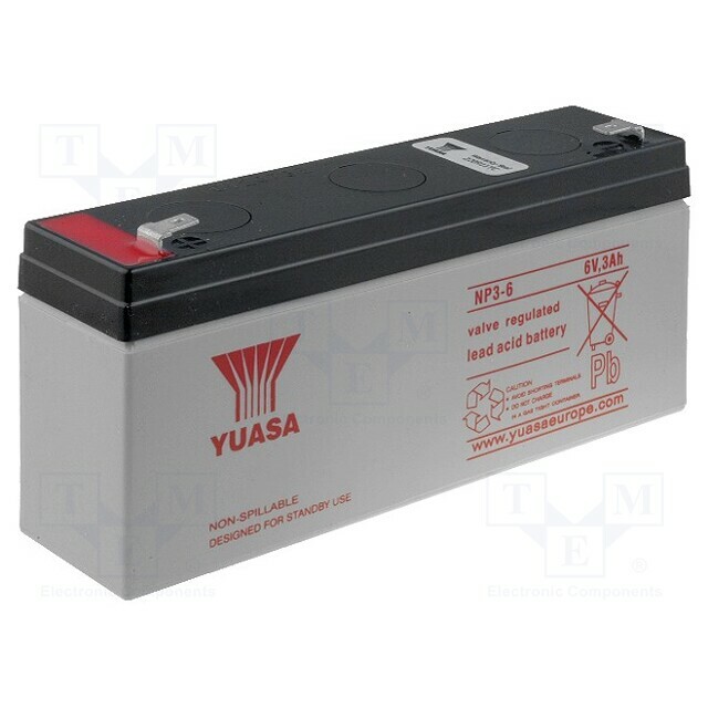 YUASA Re-battery: acid-lead; 6V; 3Ah; AGM