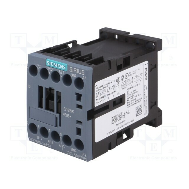 SIEMENS Contactor: 3-pole; NO x3; Auxiliary