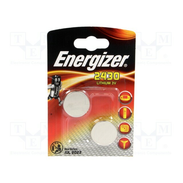 ENERGIZER Battery: lithium; coin; CR2430; 3V