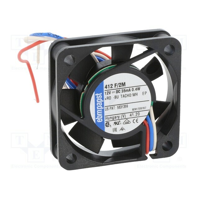 EBM-PAPST Fan: DC; 40x40x10mm; axial; 12VDC