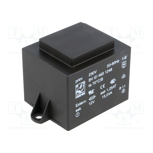 HAHN Transformer: encapsulated; 15VA; 230VAC; 12V