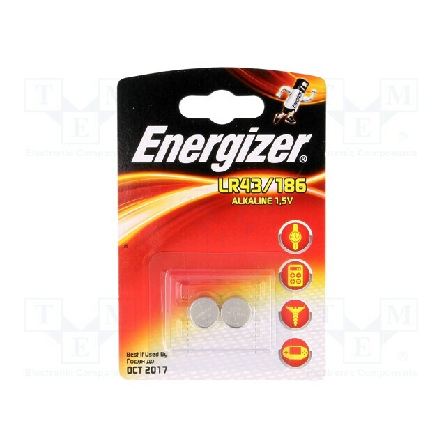 ENERGIZER Battery: alkaline; coin; LR43,R1142