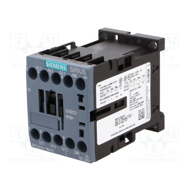 SIEMENS Contactor: 3-pole; NO x3; Auxiliary