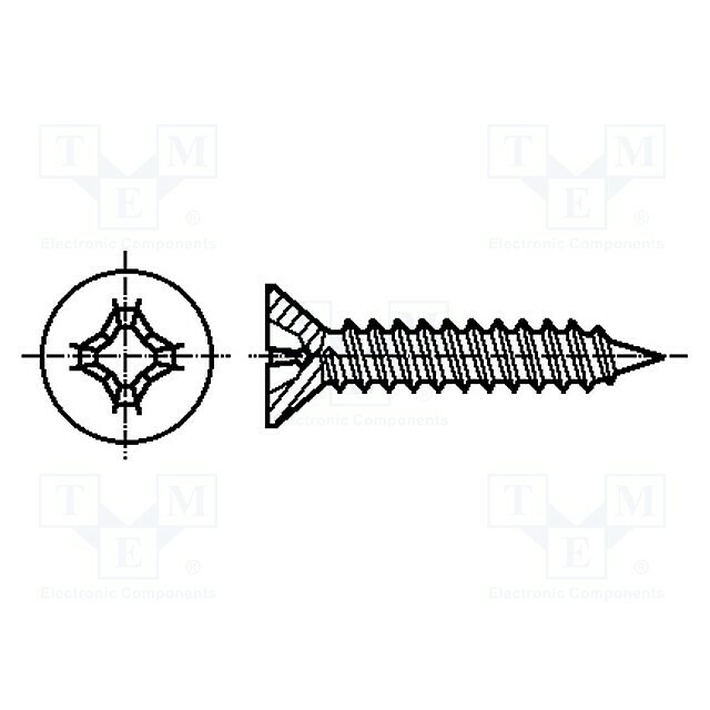 KRAFTBERG Screw; 3.9x19; Head: countersunk