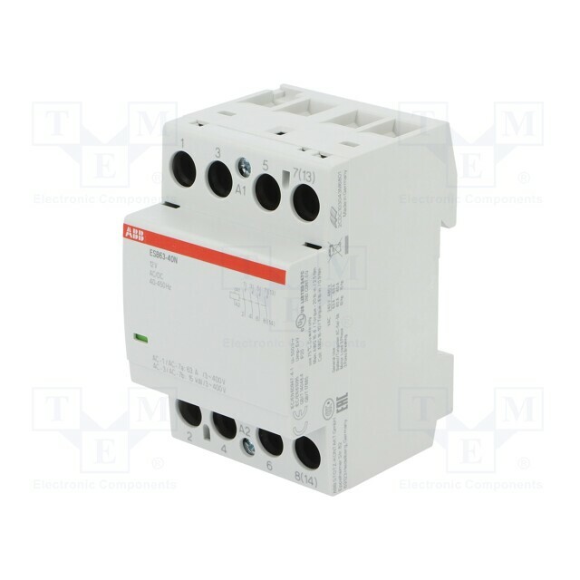 ABB Contactor: 4-pole installation; 63A; 12VAC
