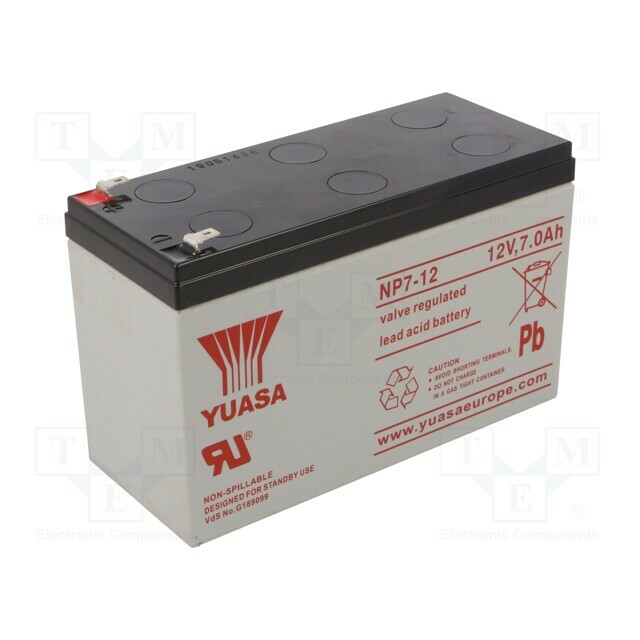 YUASA Re-battery: acid-lead; 12V; 7Ah; VdS