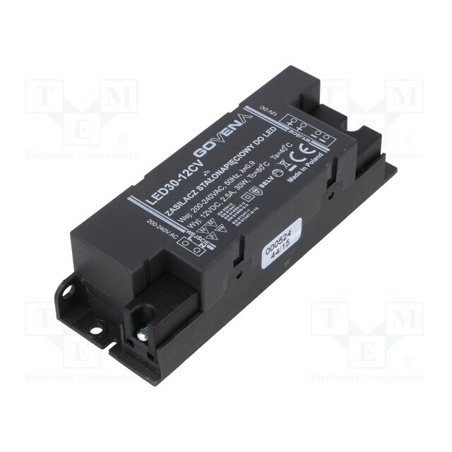 Power supply: switching; LED; 30W; 12VDC
