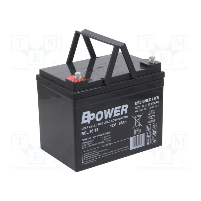 BPOWER Re-battery: acid-lead; 12V; 36Ah; AGM
