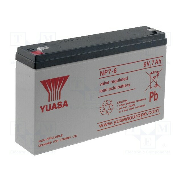 YUASA Re-battery: acid-lead; 6V; 7Ah; AGM